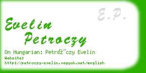 evelin petroczy business card